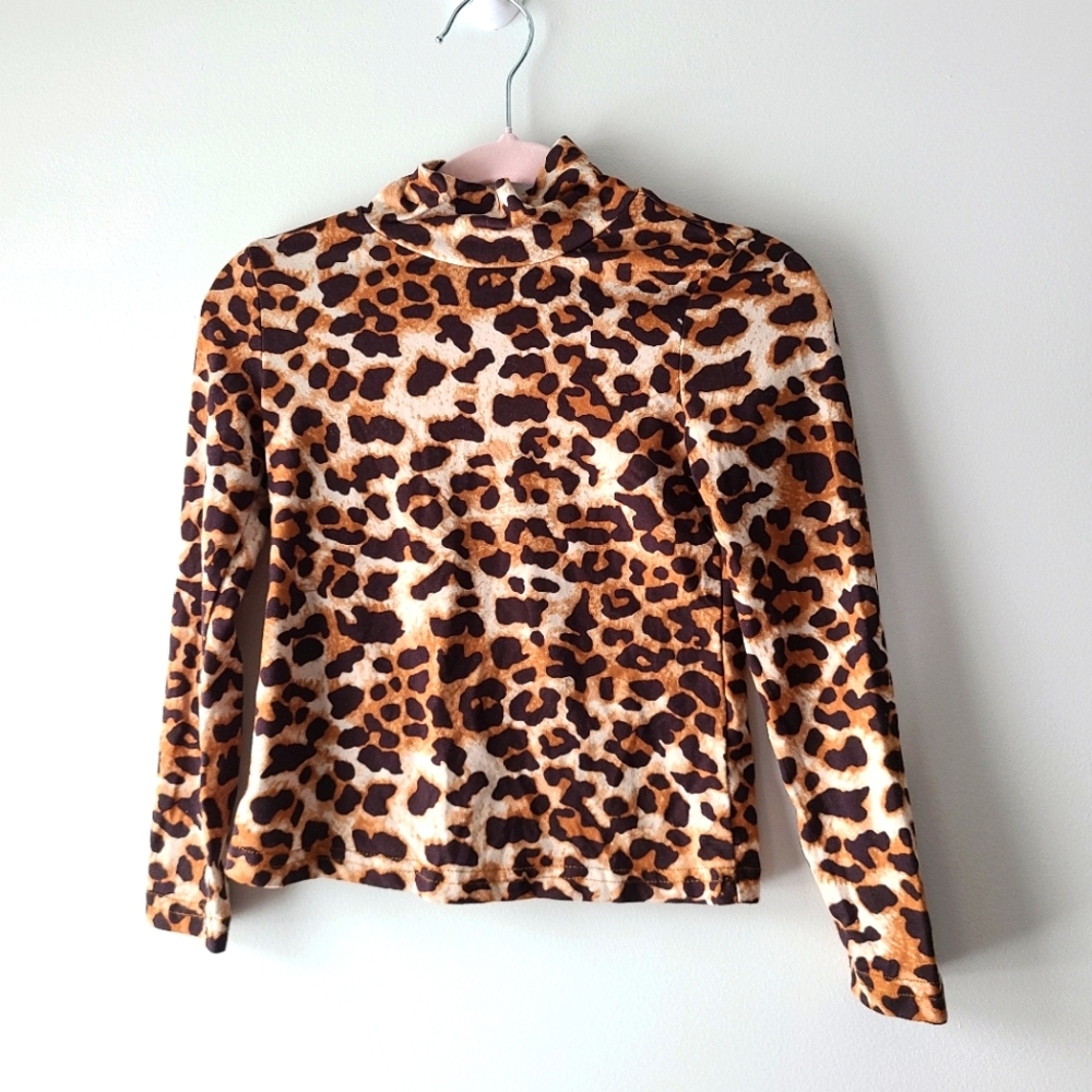 Girls animal print turtleneck